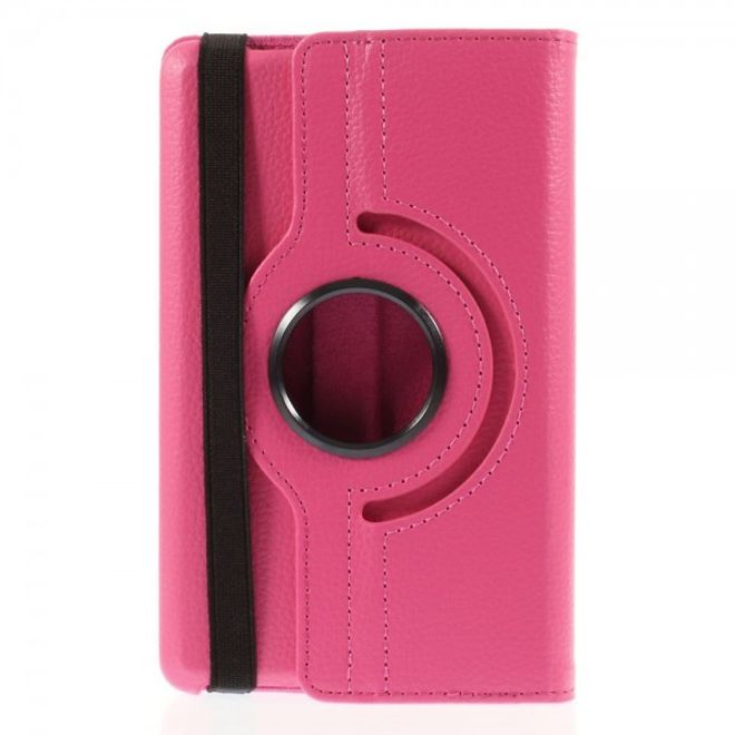 Amazon Fire HD 6 360° rotierbares Leder Cover Hülle mit Litchitextur und Standfunktion - rosa