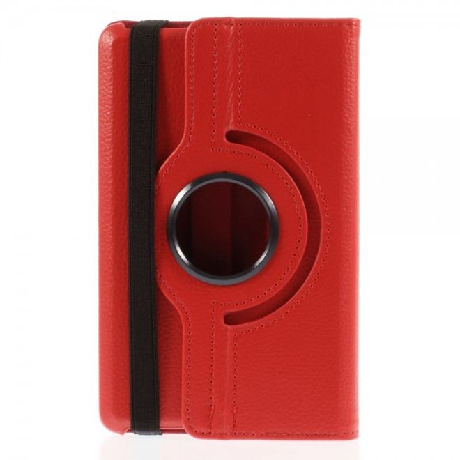 Amazon Fire HD 6 360° rotierbare Leder Cover Hülle mit Litchitextur und Standfunktion - rot