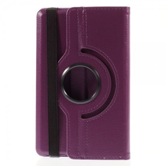 Amazon Fire HD 6 360° rotierbare Leder Cover Hülle mit Litchitextur und Standfunktion - purpur