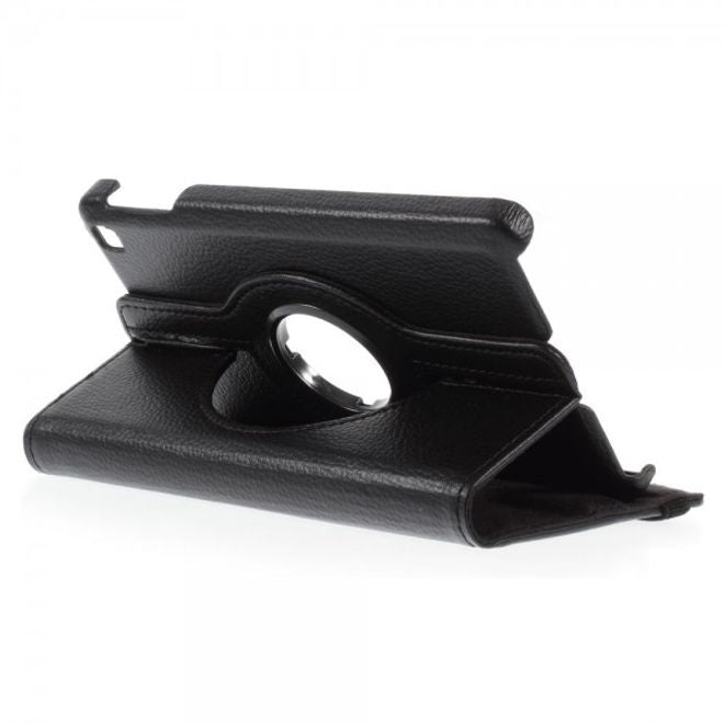 Amazon Fire HD 6 360° rotierbare Leder Cover Hülle mit Litchitextur und Standfunktion - schwarz