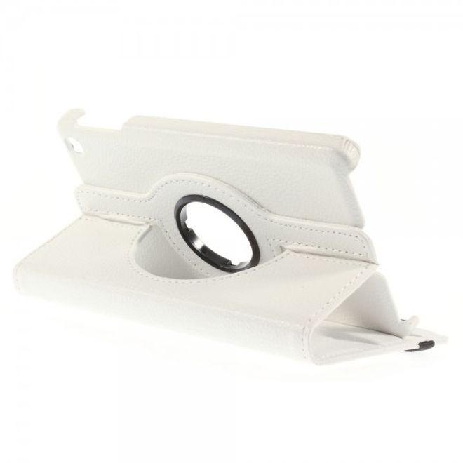 Amazon Fire HD 6 360° rotierbare Leder Cover Hülle mit Litchitextur und Standfunktion - weiss