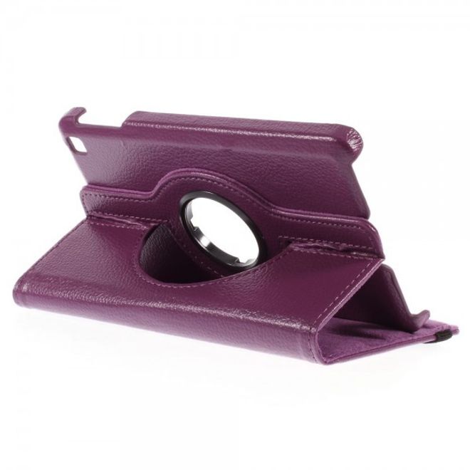 Amazon Fire HD 6 360° rotierbare Leder Cover Hülle mit Litchitextur und Standfunktion - purpur