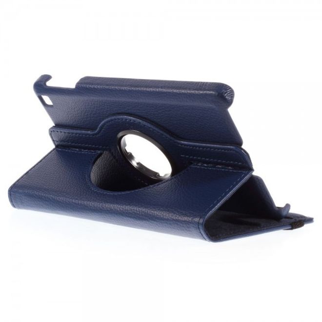 Amazon Fire HD 6 360° rotierbare Leder Cover Hülle mit Litchitextur und Standfunktion - dunkelblau