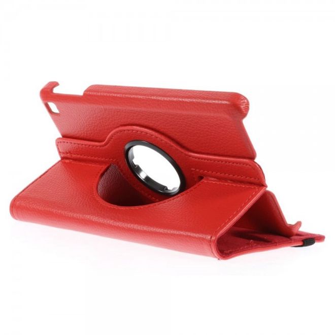 Amazon Fire HD 6 360° rotierbare Leder Cover Hülle mit Litchitextur und Standfunktion - rot
