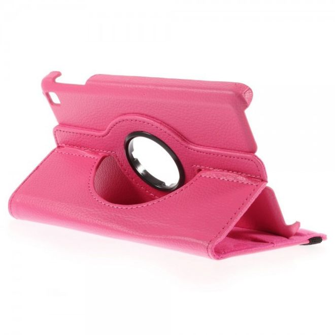 Amazon Fire HD 6 360° rotierbares Leder Cover Hülle mit Litchitextur und Standfunktion - rosa
