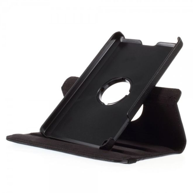 Amazon Fire HD 6 360° rotierbare Leder Cover Hülle mit Litchitextur und Standfunktion - schwarz