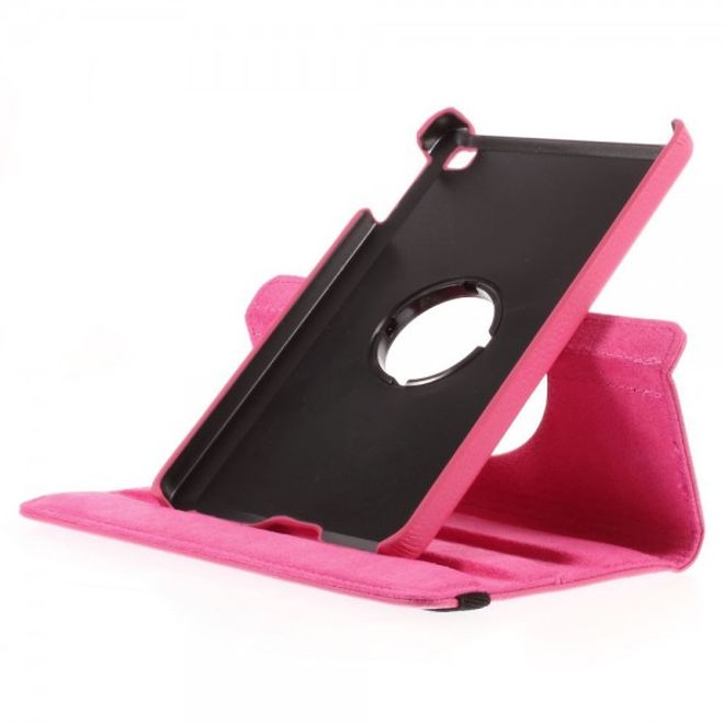 Amazon Fire HD 6 360° rotierbares Leder Cover Hülle mit Litchitextur und Standfunktion - rosa