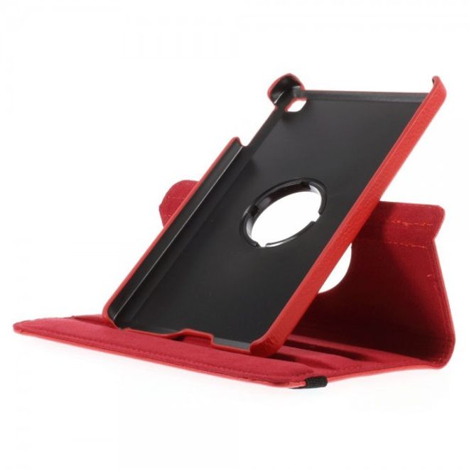 Amazon Fire HD 6 360° rotierbare Leder Cover Hülle mit Litchitextur und Standfunktion - rot