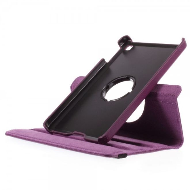 Amazon Fire HD 6 360° rotierbare Leder Cover Hülle mit Litchitextur und Standfunktion - purpur