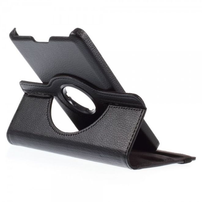 Amazon Fire HD 6 360° rotierbare Leder Cover Hülle mit Litchitextur und Standfunktion - schwarz