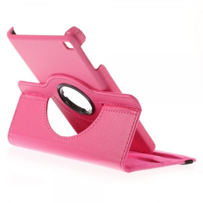 Amazon Fire HD 6 360° rotierbares Leder Cover Hülle mit Litchitextur und Standfunktion - rosa