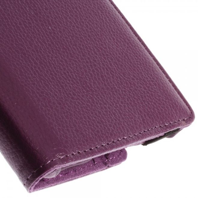 Amazon Fire HD 6 360° rotierbare Leder Cover Hülle mit Litchitextur und Standfunktion - purpur