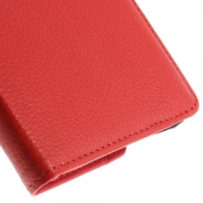 Amazon Fire HD 6 360° rotierbare Leder Cover Hülle mit Litchitextur und Standfunktion - rot