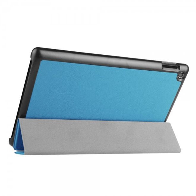 Amazon Fire HD 8 Dreifach faltbare Leder Case Hülle mit Standfunktion - hellblau