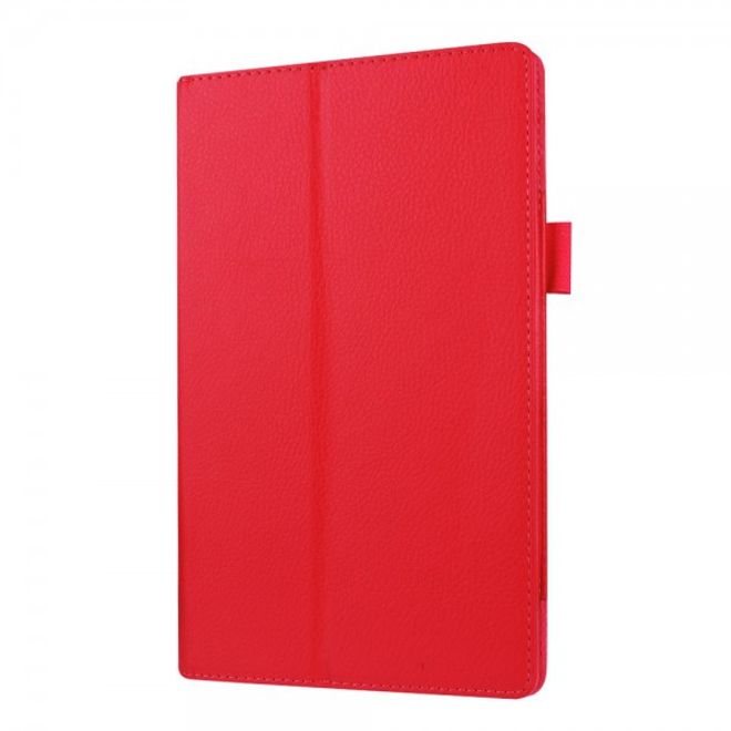 Amazon Fire HD 8 Leder Case Hülle mit Litchitextur und Standfunktion - rot