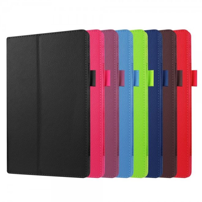 Amazon Fire HD 8 Leder Case Hülle mit Litchitextur und Standfunktion - rot