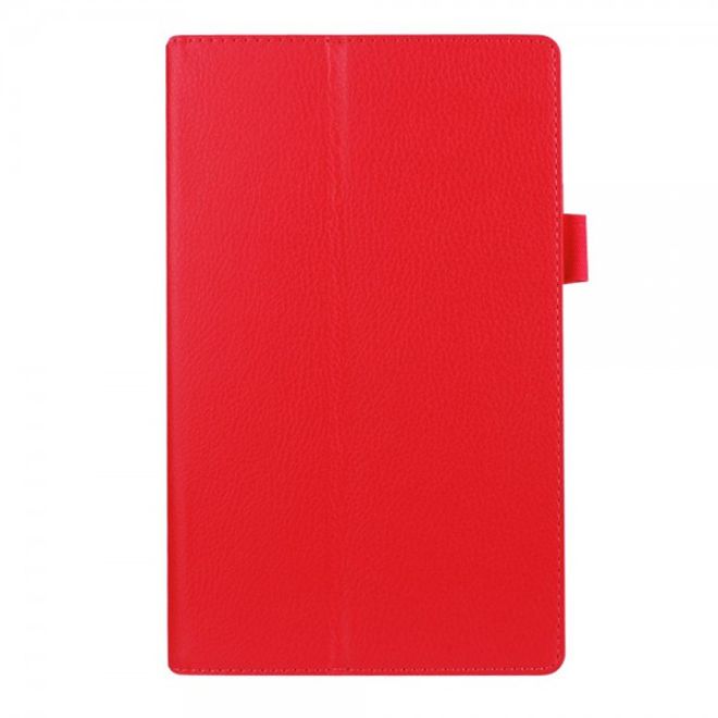 Amazon Fire HD 8 Leder Case Hülle mit Litchitextur und Standfunktion - rot