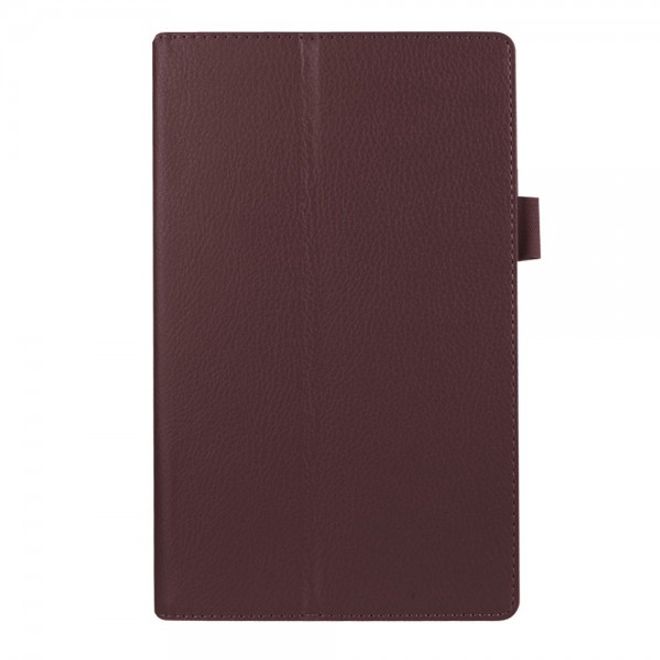 Amazon Fire HD 8 Leder Case Hülle mit Litchitextur und Standfunktion - braun