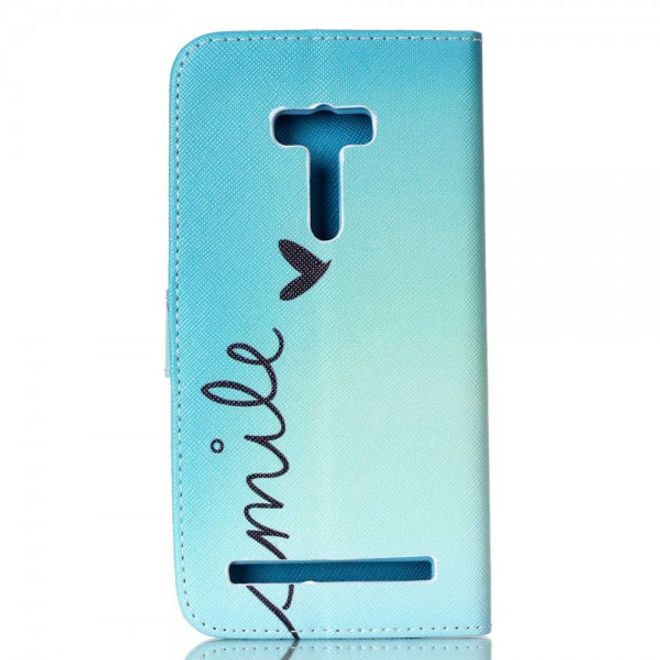 Asus Zenfone 2 Laser 5.5 Handyhülle - Case aus Leder - mit Himmel und Schriftzug