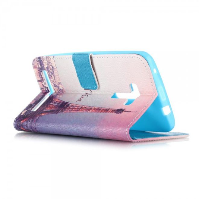 Asus Zenfone 2 Laser 5.5 Handyhülle - Case aus Leder - mit Eiffelturm und Paris