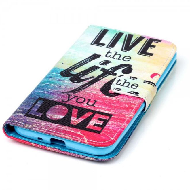 Asus Zenfone 2 Laser 5.5 Handyhülle - Case aus Leder - mit Meer und Schriftzug