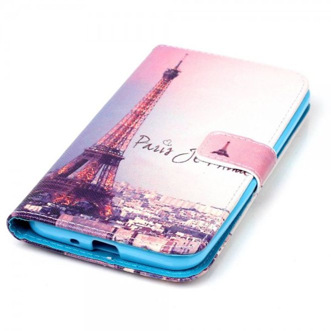 Asus Zenfone 2 Laser 5.5 Handyhülle - Case aus Leder - mit Eiffelturm und Paris