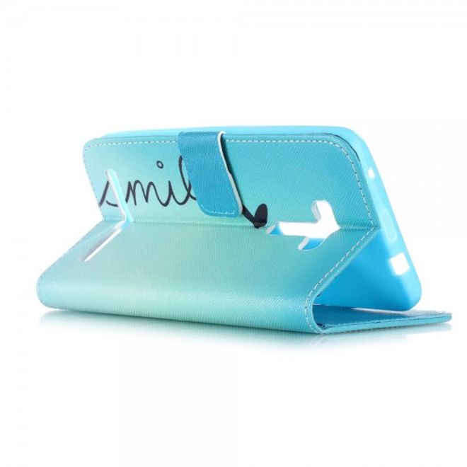 Asus Zenfone 2 Laser 5.5 Handyhülle - Case aus Leder - mit Himmel und Schriftzug