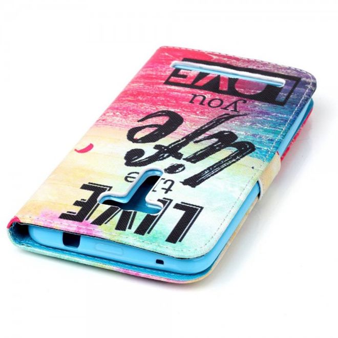 Asus Zenfone 2 Laser 5.5 Handyhülle - Case aus Leder - mit Meer und Schriftzug