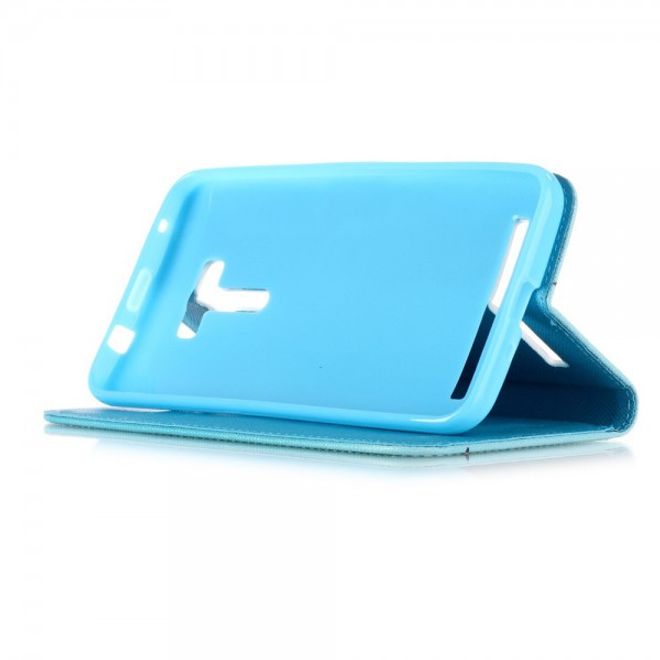 Asus Zenfone 2 Laser 5.5 Handyhülle - Case aus Leder - mit Himmel und Schriftzug