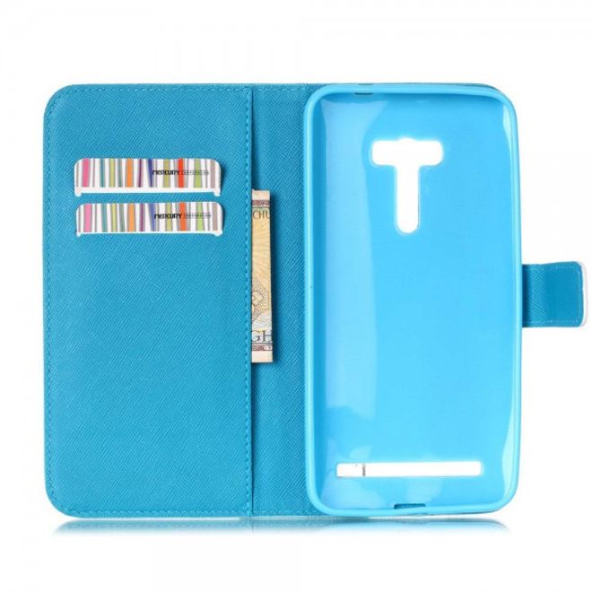 Asus Zenfone 2 Laser 5.5 Handyhülle - Case aus Leder - mit Meer und Schriftzug