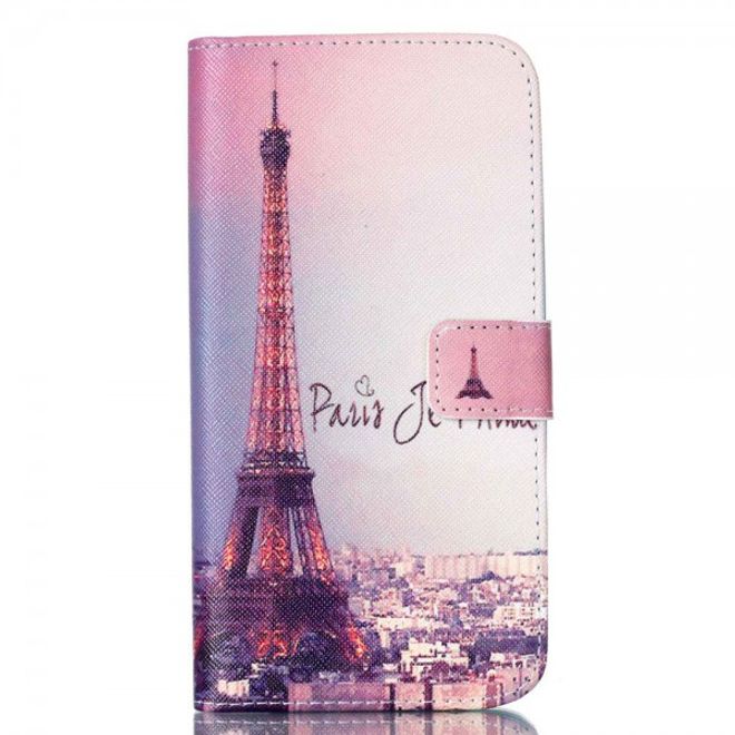 Asus Zenfone 2 Laser 5.5 Handyhülle - Case aus Leder - mit Eiffelturm und Paris
