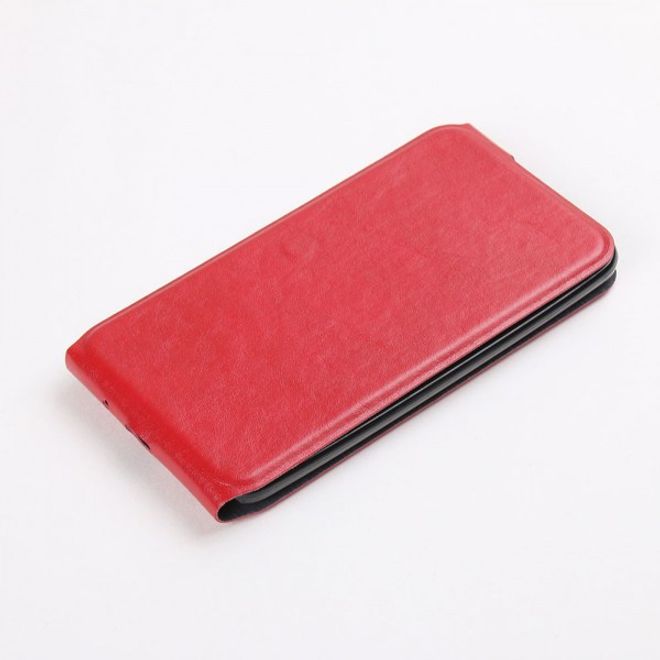 Asus Zenfone 2 Laser 5.5 Handyhülle - Leder Flip Case - vertikal - rot
