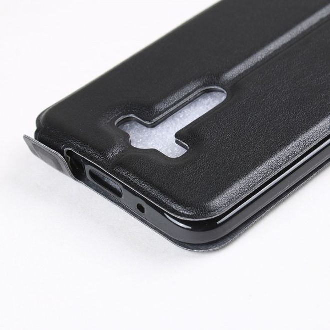 Asus Zenfone 2 Laser 5.5 Handyhülle - Leder Flip Case - vertikal - schwarz
