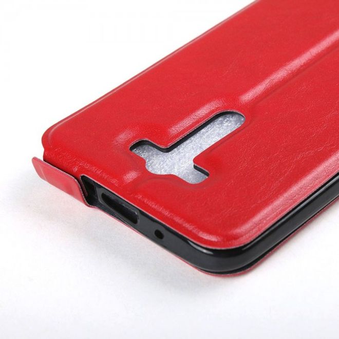 Asus Zenfone 2 Laser 5.5 Handyhülle - Leder Flip Case - vertikal - rot