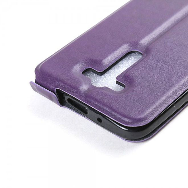 Asus Zenfone 2 Laser 5.5 Handyhülle - Leder Flip Case - vertikal - purpur