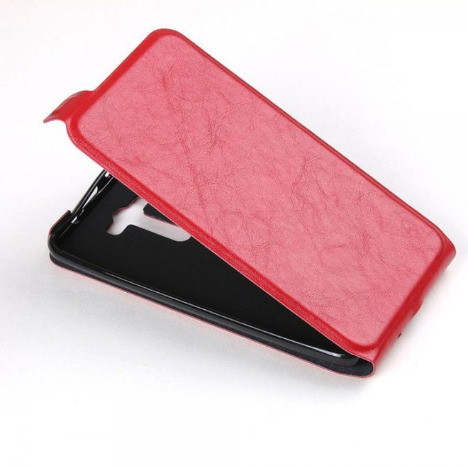 Asus Zenfone 2 Laser 5.5 Handyhülle - Leder Flip Case - vertikal - rot
