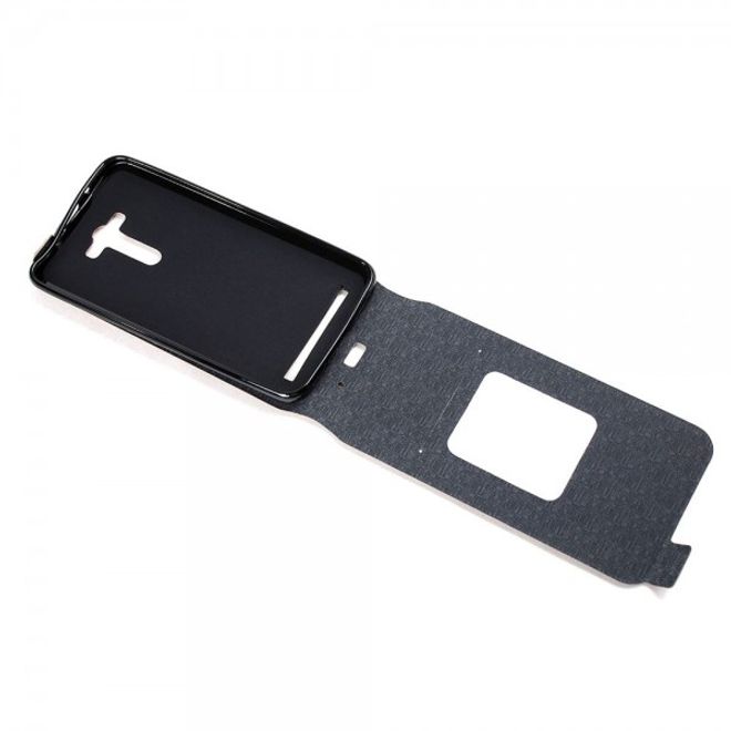 Asus Zenfone 2 Laser 5.5 Handyhülle - Leder Flip Case - vertikal - weiss