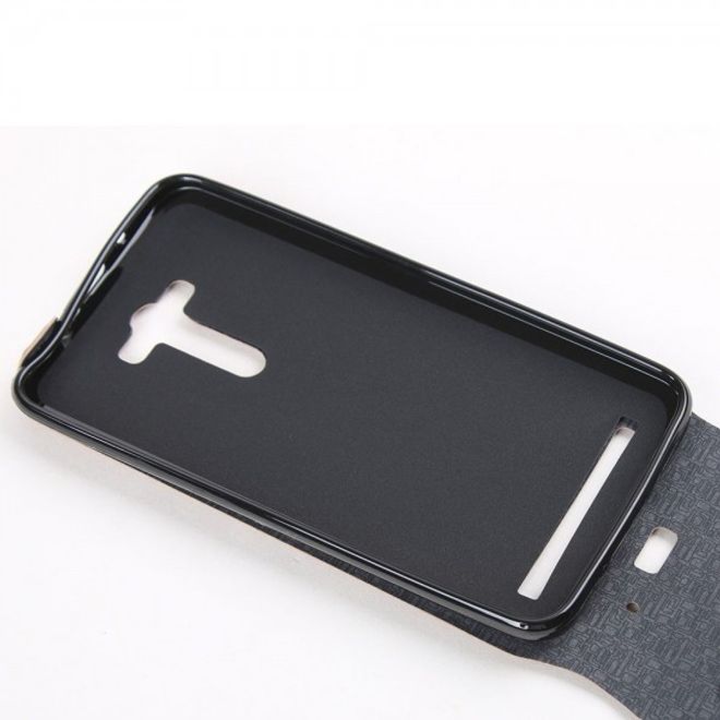Asus Zenfone 2 Laser 5.5 Handyhülle - Leder Flip Case - vertikal - braun