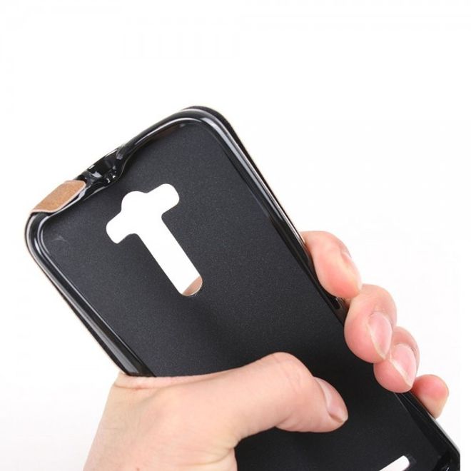Asus Zenfone 2 Laser 5.5 Handyhülle - Leder Flip Case - vertikal - weiss