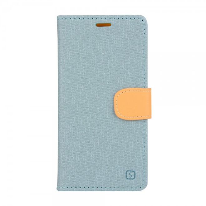 Asus Zenfone Go Hülle - Handy Case aus Leder - mit Leinentextur und Standfunktion - hellblau