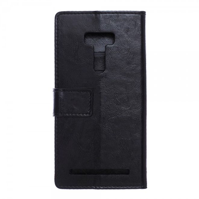 Asus Zenfone Selfie Handy Hülle - Case aus Leder - mit Crazy Horse Textur und Standfunktion - schwarz