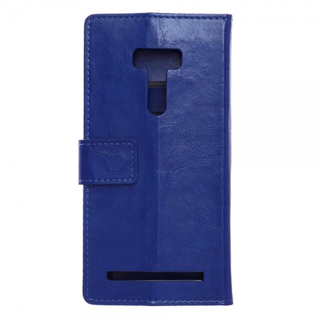 Asus Zenfone Selfie Handy Hülle - Case aus Leder - mit Crazy Horse Textur und Standfunktion - blau