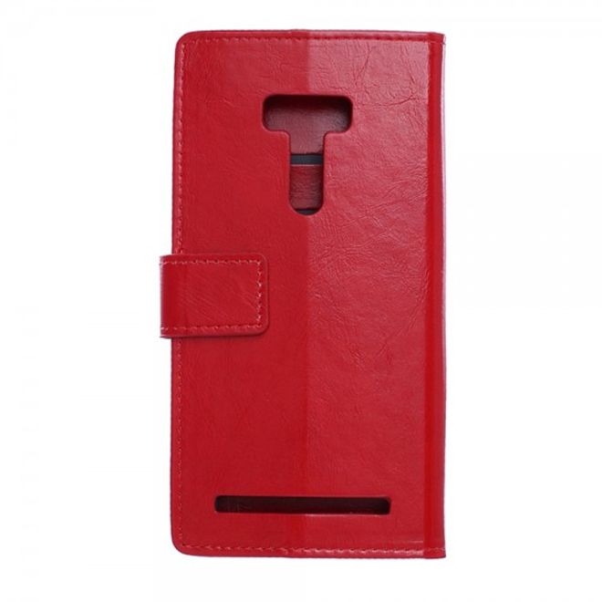 Asus Zenfone Selfie Handy Hülle - Case aus Leder - mit Crazy Horse Textur und Standfunktion - rot