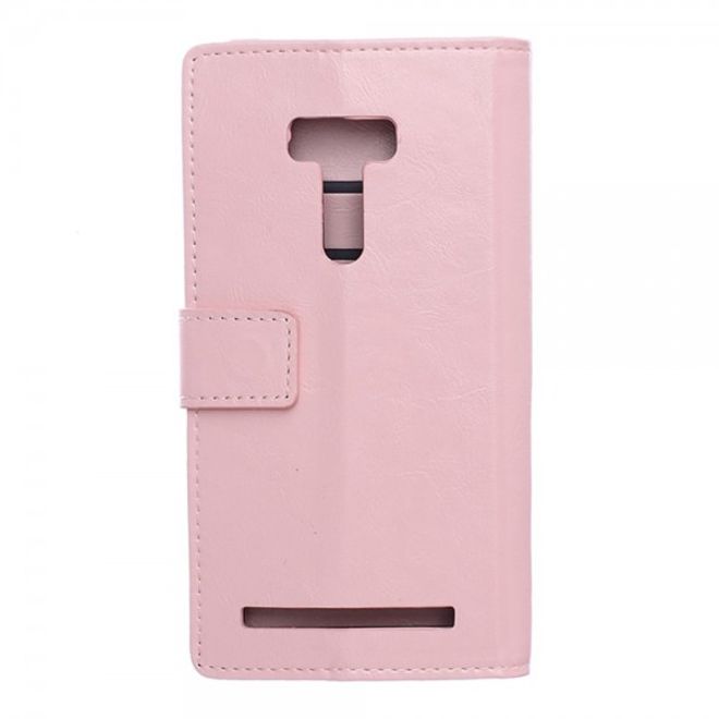 Asus Zenfone Selfie Handy Hülle - Case aus Leder - mit Crazy Horse Textur und Standfunktion - pink