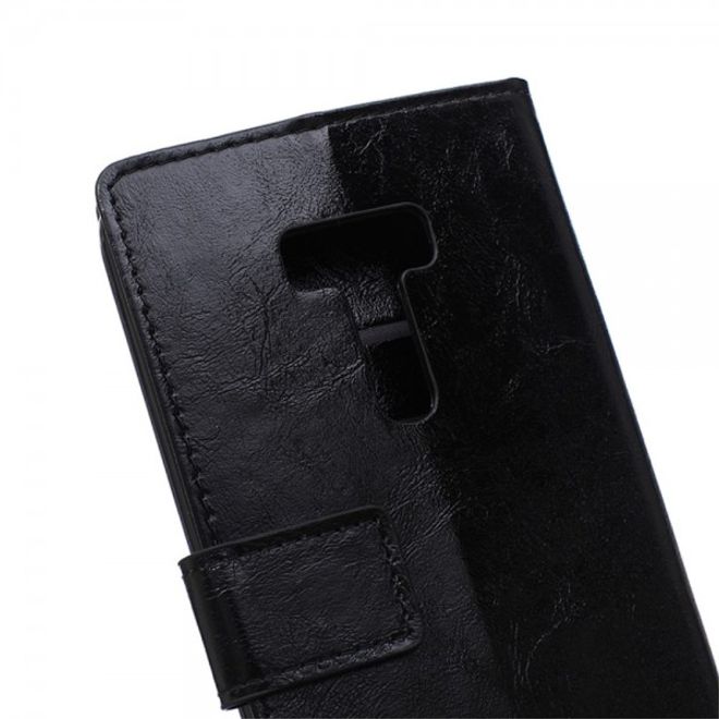 Asus Zenfone Selfie Handy Hülle - Case aus Leder - mit Crazy Horse Textur und Standfunktion - schwarz