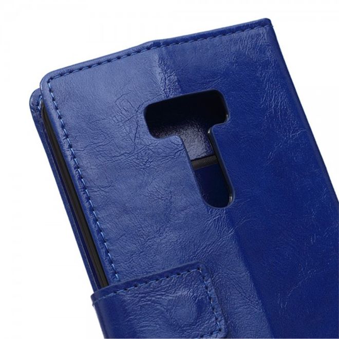 Asus Zenfone Selfie Handy Hülle - Case aus Leder - mit Crazy Horse Textur und Standfunktion - blau
