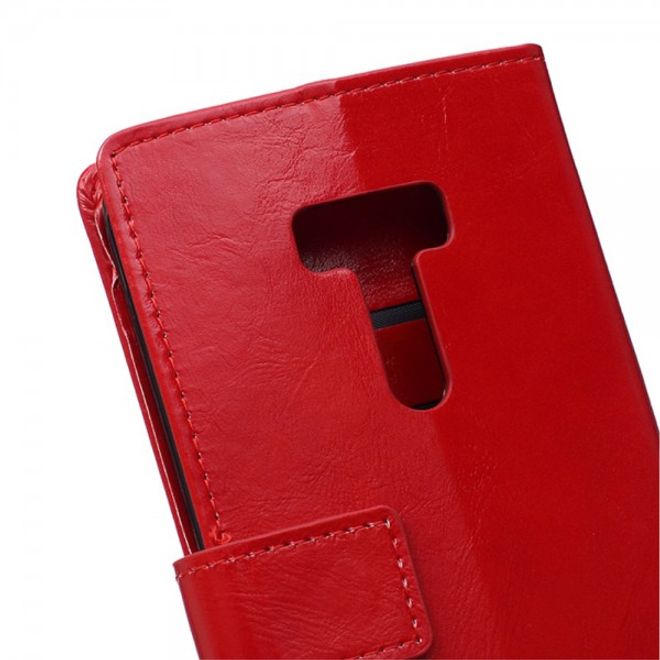 Asus Zenfone Selfie Handy Hülle - Case aus Leder - mit Crazy Horse Textur und Standfunktion - rot
