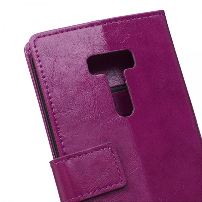 Asus Zenfone Selfie Handy Hülle - Case aus Leder - mit Crazy Horse Textur und Standfunktion - purpur