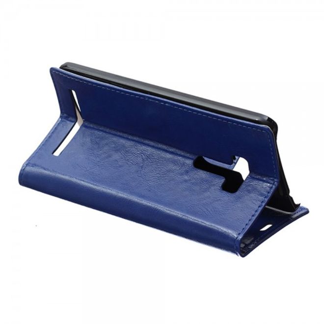 Asus Zenfone Selfie Handy Hülle - Case aus Leder - mit Crazy Horse Textur und Standfunktion - blau
