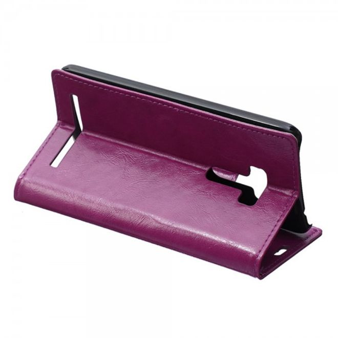 Asus Zenfone Selfie Handy Hülle - Case aus Leder - mit Crazy Horse Textur und Standfunktion - purpur
